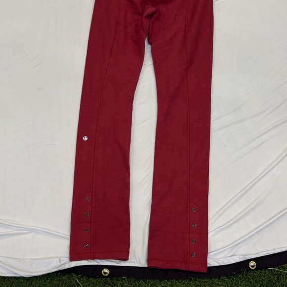 Lululemon Full-Length Pants with Snap Details – Red – Size 6 - Picture 2 of 2